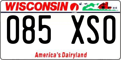 WI license plate 085XSO