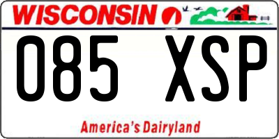 WI license plate 085XSP