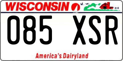 WI license plate 085XSR