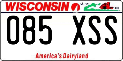 WI license plate 085XSS