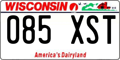 WI license plate 085XST