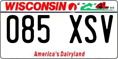 WI license plate 085XSV