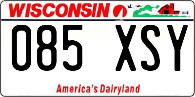 WI license plate 085XSY