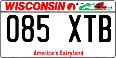 WI license plate 085XTB