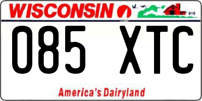 WI license plate 085XTC