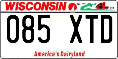WI license plate 085XTD
