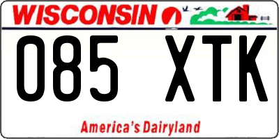 WI license plate 085XTK