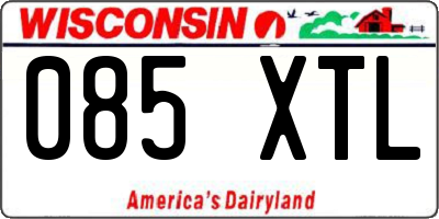WI license plate 085XTL