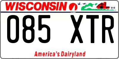 WI license plate 085XTR