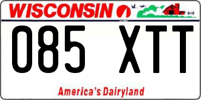 WI license plate 085XTT