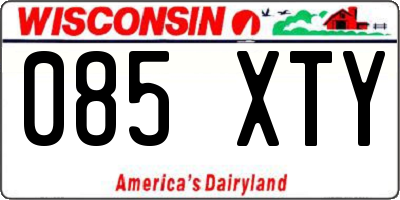 WI license plate 085XTY