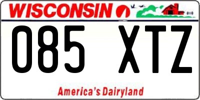 WI license plate 085XTZ