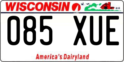 WI license plate 085XUE