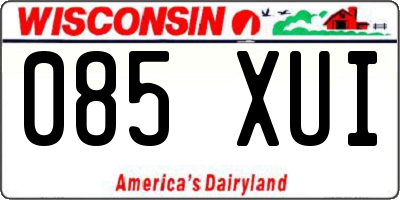 WI license plate 085XUI