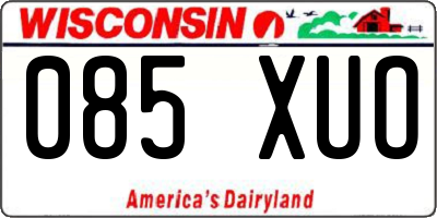 WI license plate 085XUO