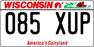 WI license plate 085XUP