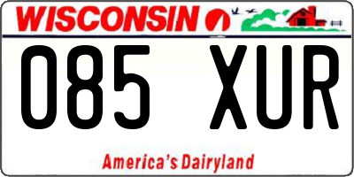 WI license plate 085XUR