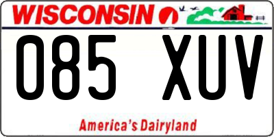 WI license plate 085XUV