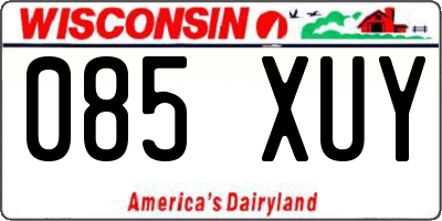 WI license plate 085XUY