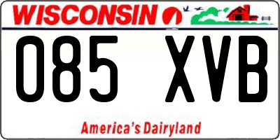 WI license plate 085XVB