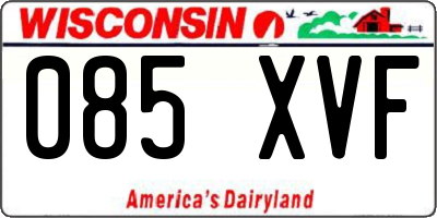 WI license plate 085XVF