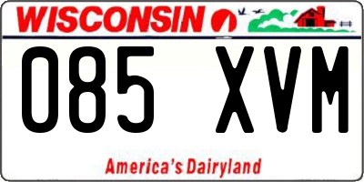 WI license plate 085XVM