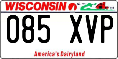 WI license plate 085XVP