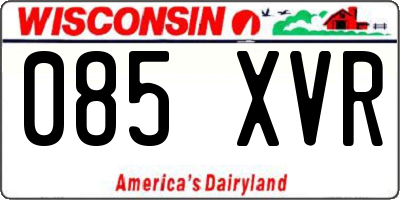 WI license plate 085XVR