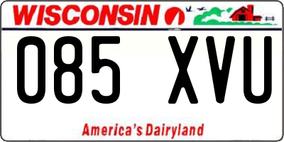 WI license plate 085XVU