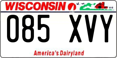 WI license plate 085XVY