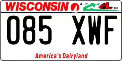 WI license plate 085XWF