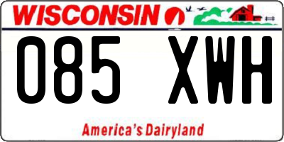WI license plate 085XWH
