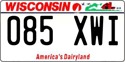 WI license plate 085XWI