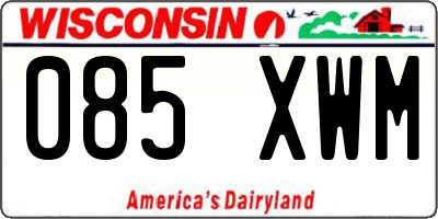 WI license plate 085XWM