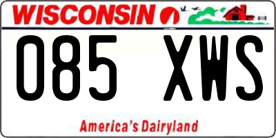 WI license plate 085XWS