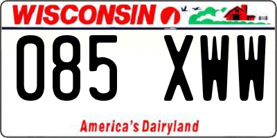 WI license plate 085XWW