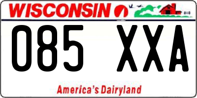WI license plate 085XXA
