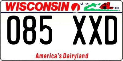 WI license plate 085XXD