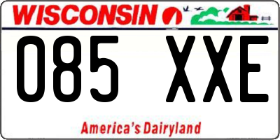 WI license plate 085XXE