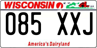WI license plate 085XXJ