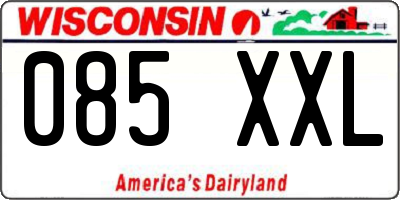 WI license plate 085XXL