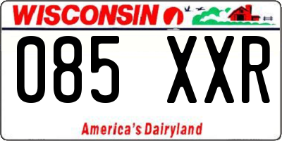 WI license plate 085XXR