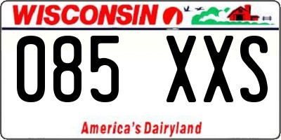 WI license plate 085XXS
