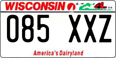 WI license plate 085XXZ