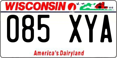 WI license plate 085XYA
