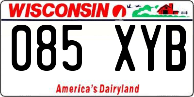 WI license plate 085XYB