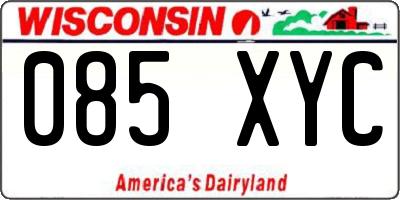 WI license plate 085XYC