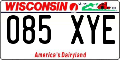 WI license plate 085XYE
