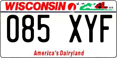 WI license plate 085XYF