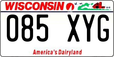 WI license plate 085XYG